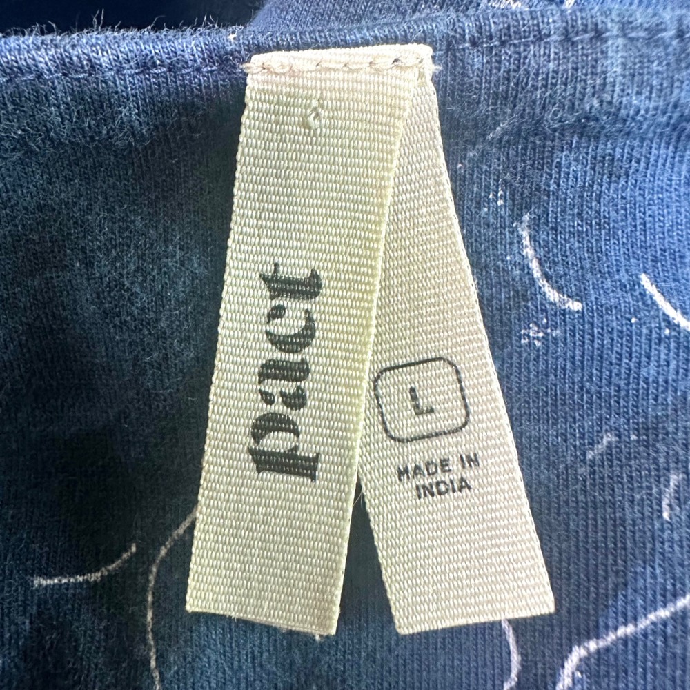 PACT Organic Cotton Blue Floral Fit & Flare Scoop Midi Dress Women's L Pockets - Picture 5 of 6